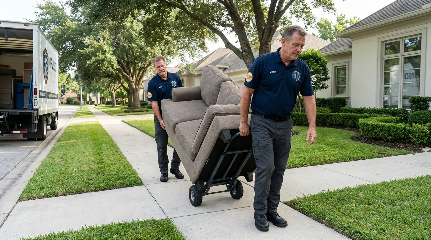 Local residential moving crew loading furniture in Lake Villa, IL